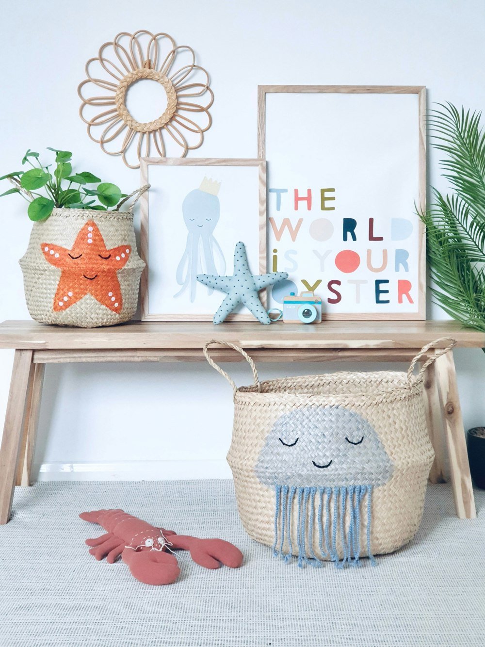 Bellybambino Blue Jellyfish Basket - Extra Large