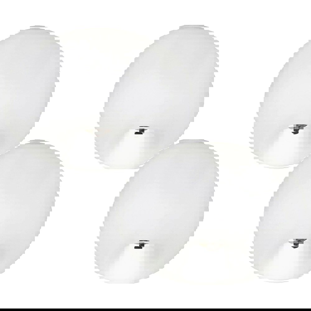2 PACK Wall Flush Ceiling Light Satin Nickel Shade White Glass Opal Matt 2x E27 Loops