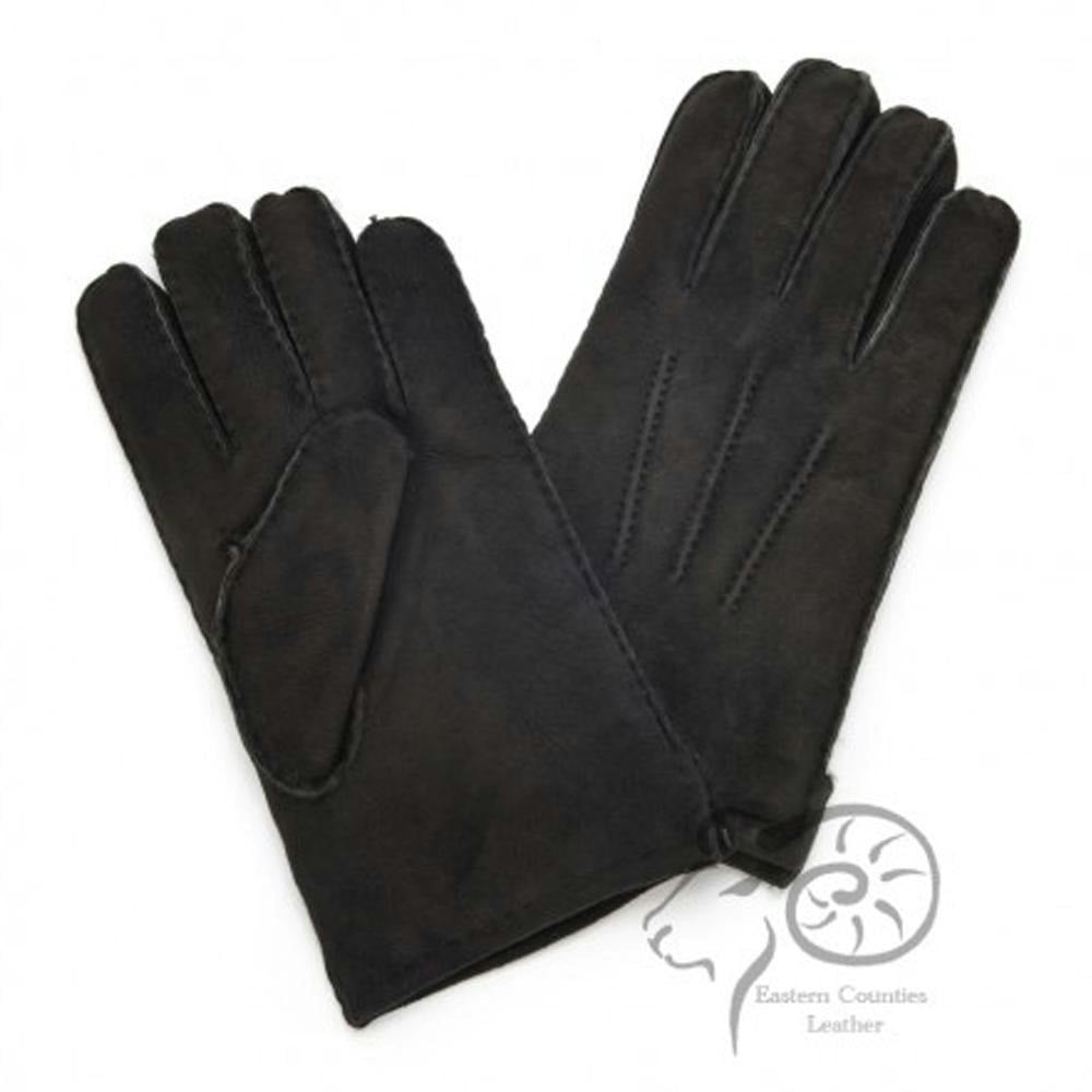 Eastern Counties Leather Womens/Ladies 3 Point Stitch Detail Sheepskin Gloves - Black