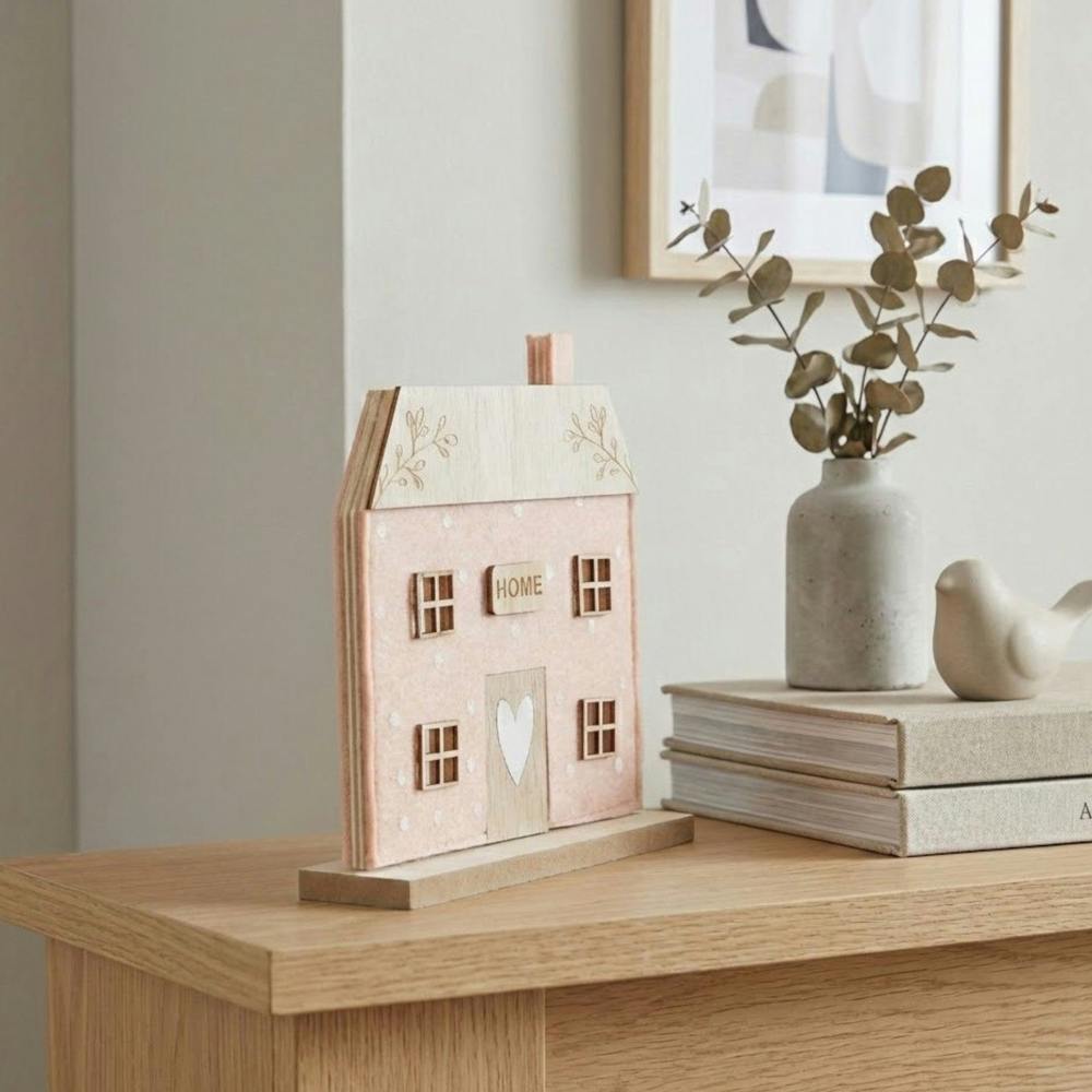 Garden Greatness Decorative Felt Pink House Ornament
