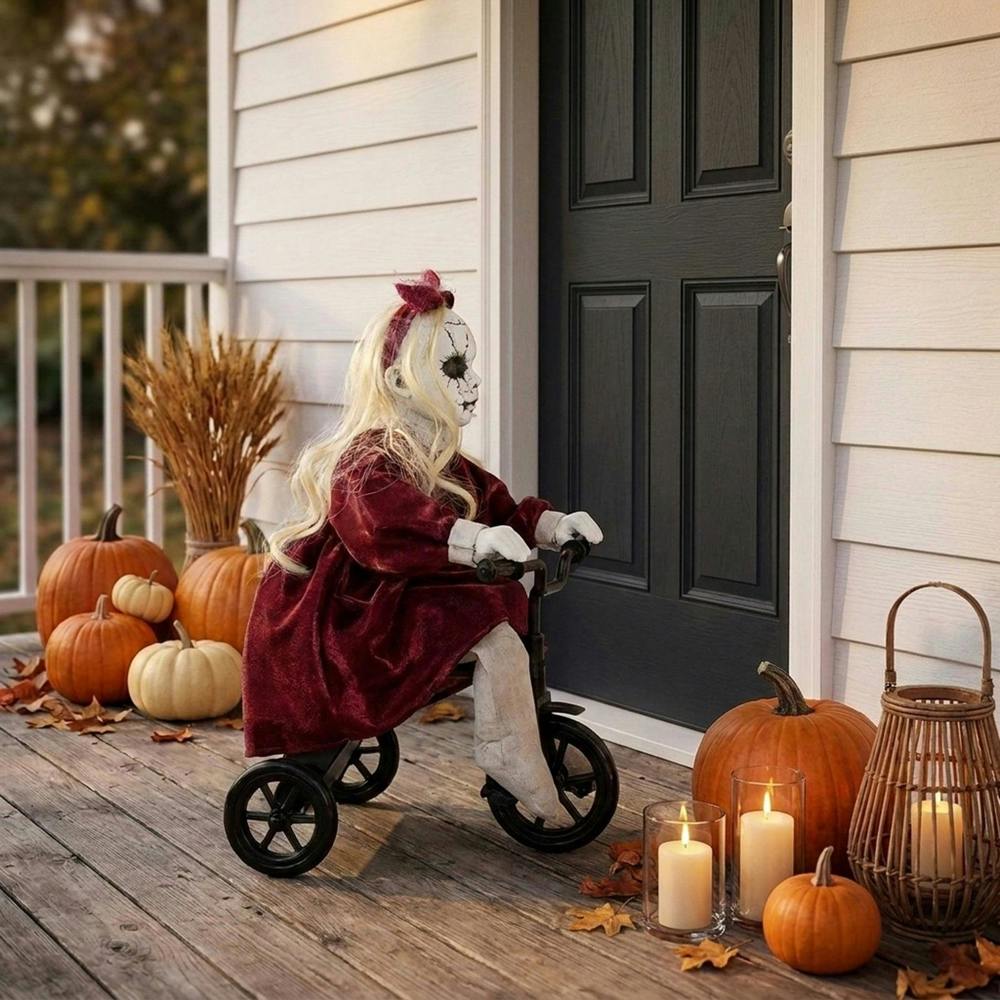 Garden Greatness Animated Halloween Doll on Tricycle