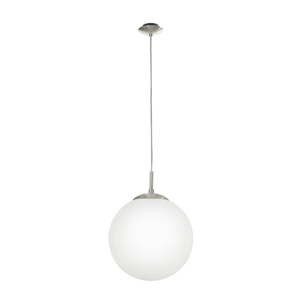 EGLO Rondo Ø 30cm Opal And Nickel Matt Single Pendant