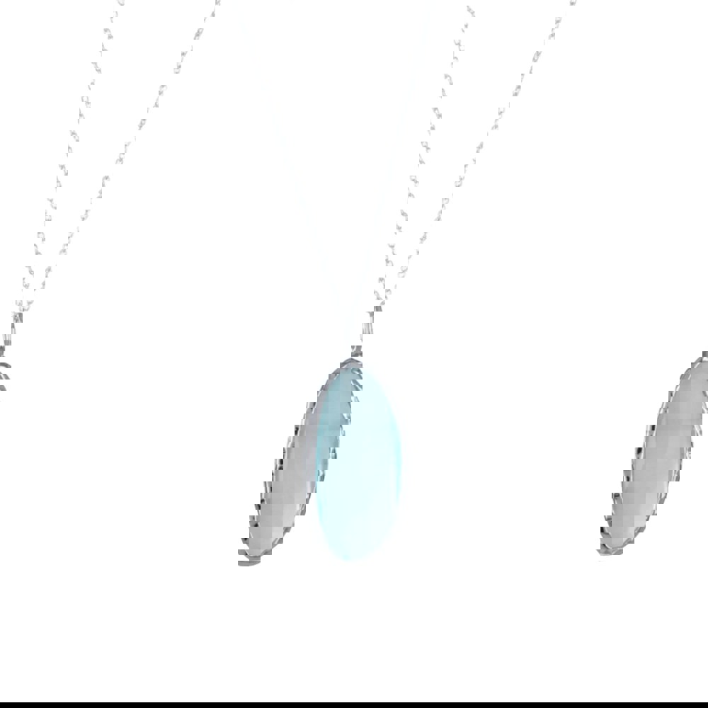 Sterling Silver Aqua Gem Necklace - Reeves & Reeves