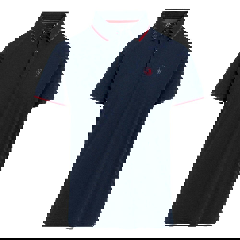 Regatta Mens Tadeo II Tipped Polo Shirt - Navy/Poppy Red