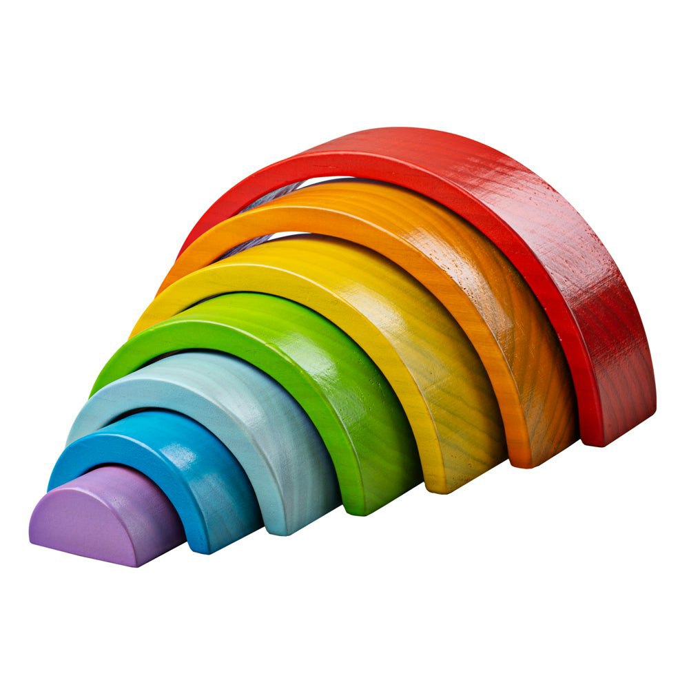 Bigjigs Toys Small Wooden Stacking Rainbow Toy