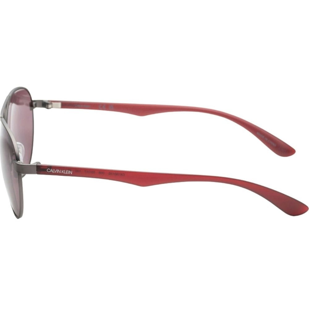 Calvin Klein Pink Lensed Matte Gunmetal Grey Framed Sunglasses