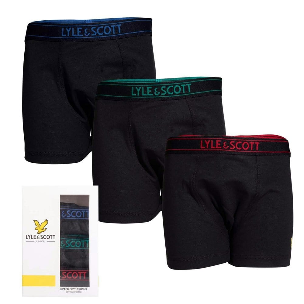 Lyle & Scott Boys Chadwick Boxer Shorts (Pack of 3) - Black