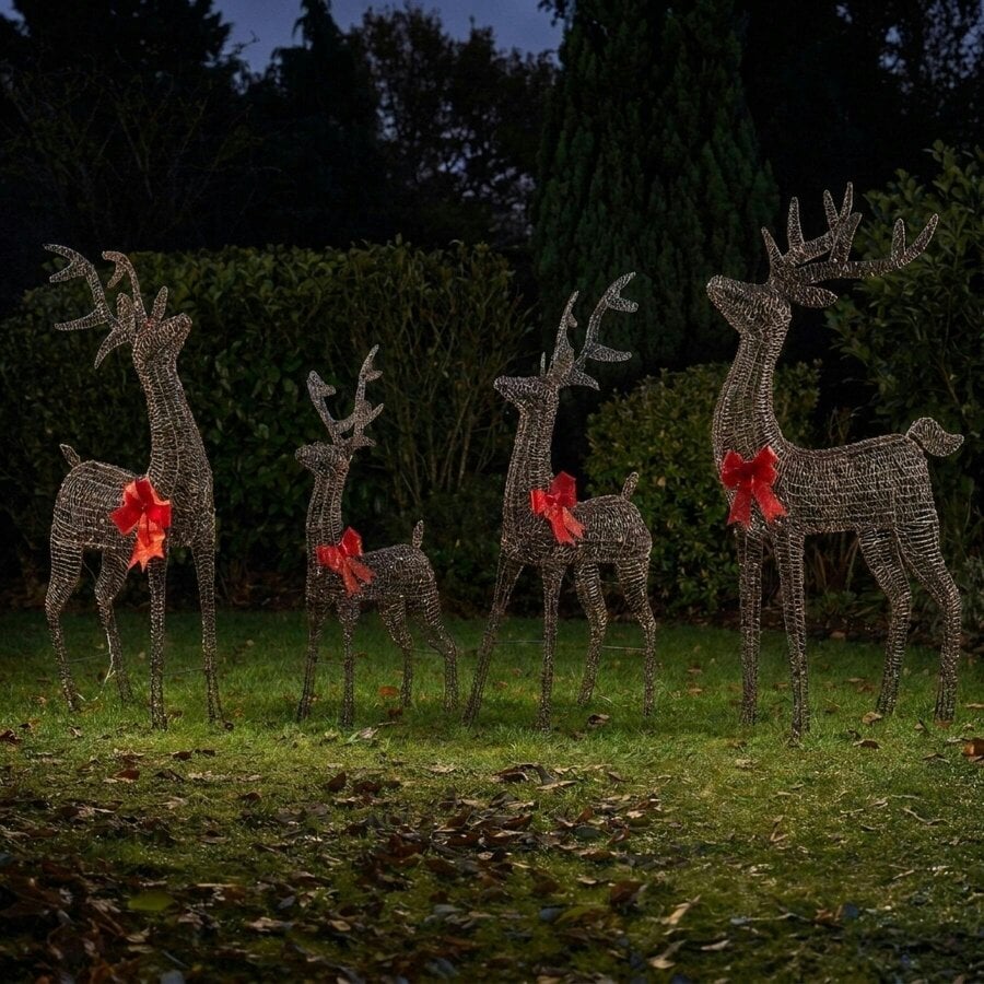 Garden Greatness Glittering Gold Illuminated Reindeer Figure
