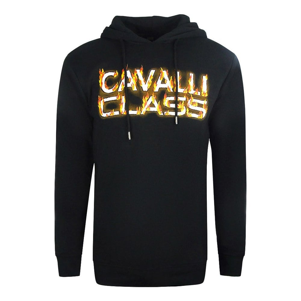 Cavalli Class Fire Logo Black Hoodie L