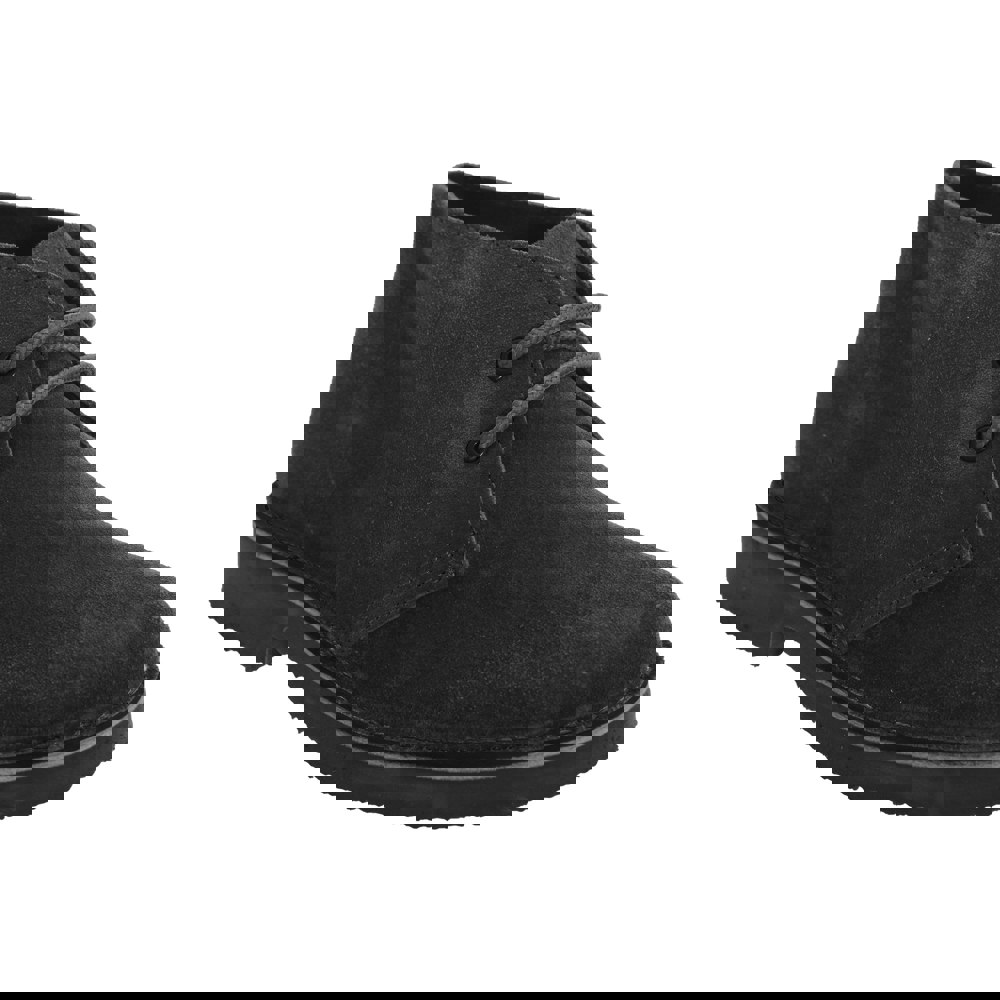 Roamers Men's Real Suede Round Toe Unlined Desert Boots - Black