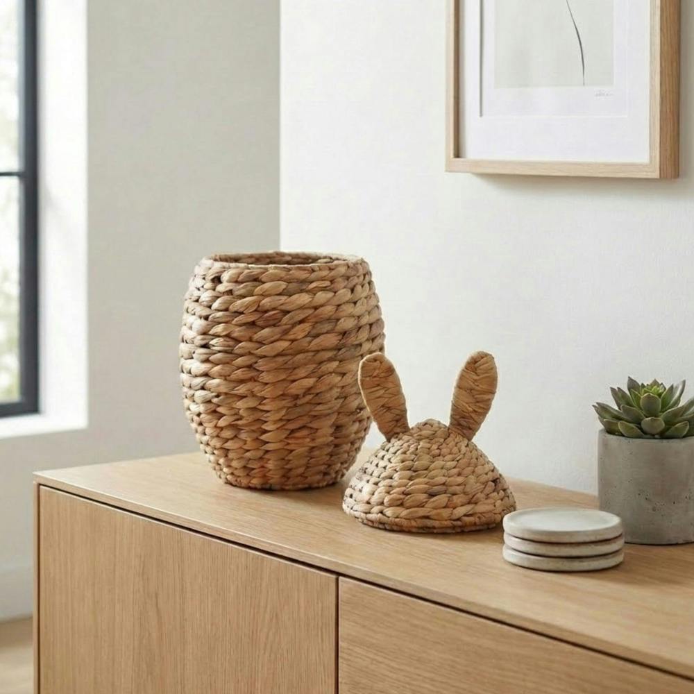 Garden Greatness Woven Bunny Ears Storage Basket