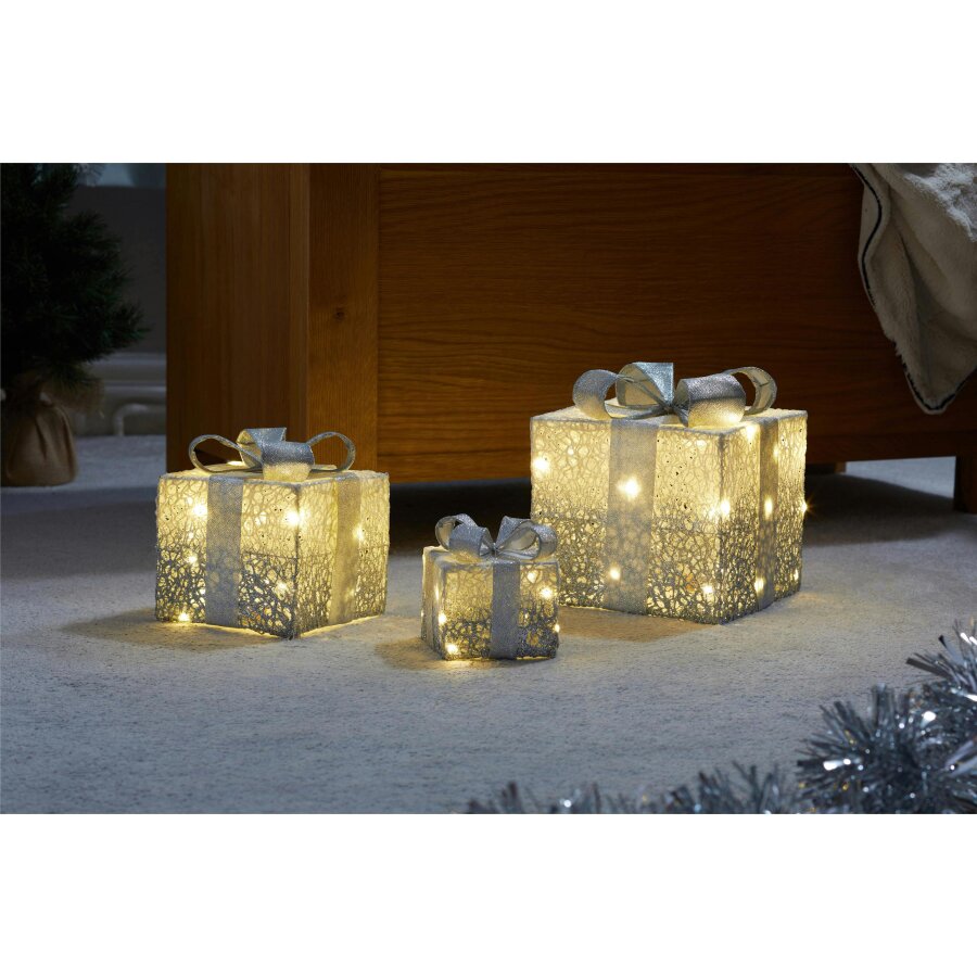 Scotts of Stow Silver Sparkly Faux Gift Boxes Set of 3