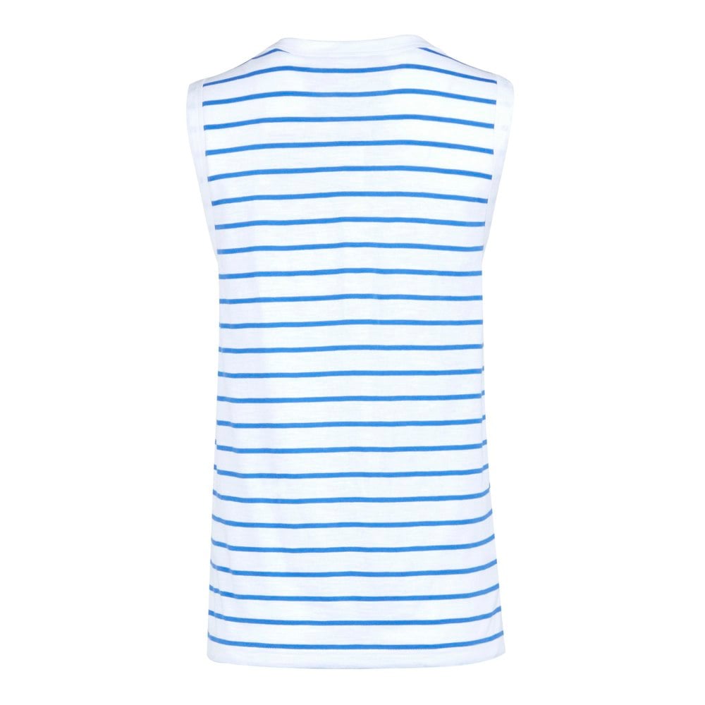 Regatta Womens Fariah Striped Sleeveless T-Shirt - White/Sonic Blue
