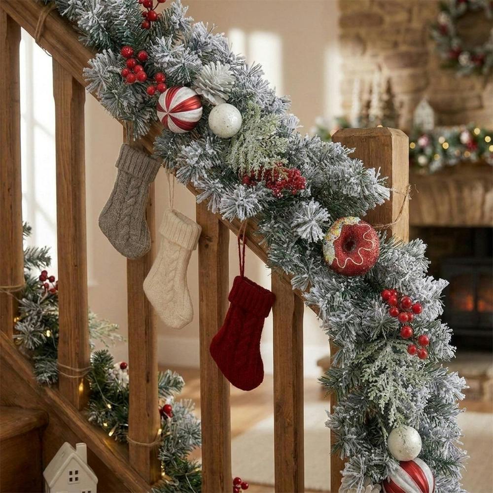 Garden Greatness 6ft Glitter Doughnut Candy Christmas Garland