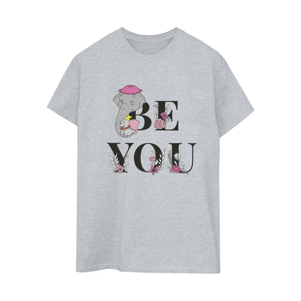 Disney Womens/Ladies Dumbo Be You Cotton Boyfriend T-Shirt - Sports Grey