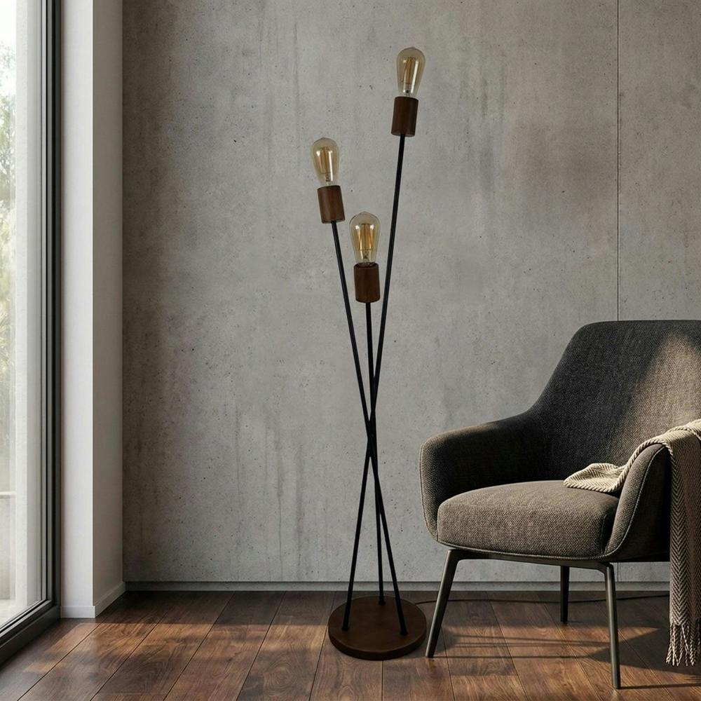 Garden Greatness Triple Industrial Cross-Over Floor Lamp
