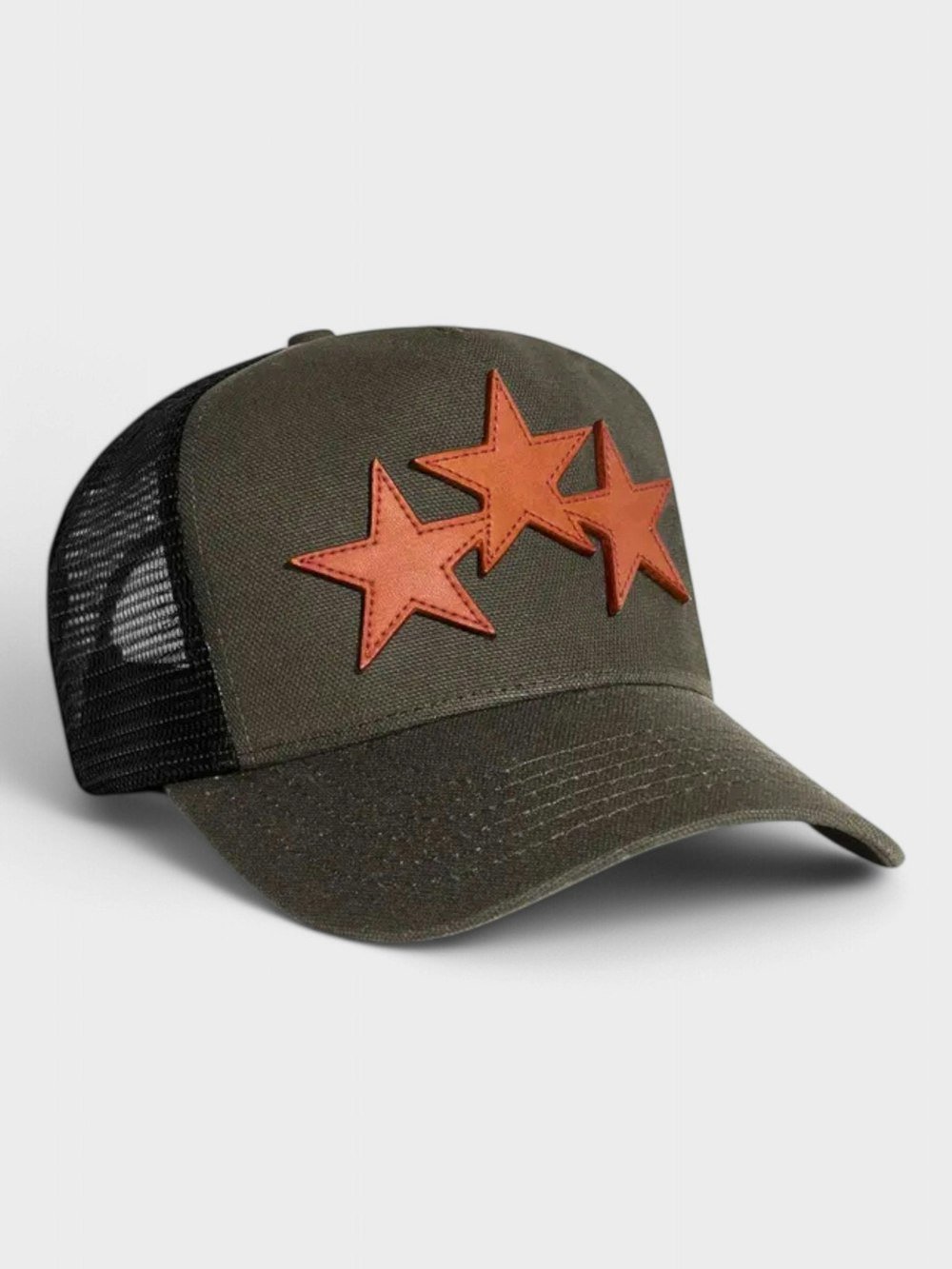 Amiri Three Star Trucker Hat Military Green - Supplied FashionAmiri