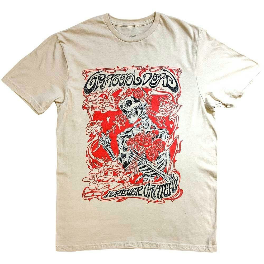 Grateful Dead Unisex Adult Forever Red Frame T-Shirt - Sand