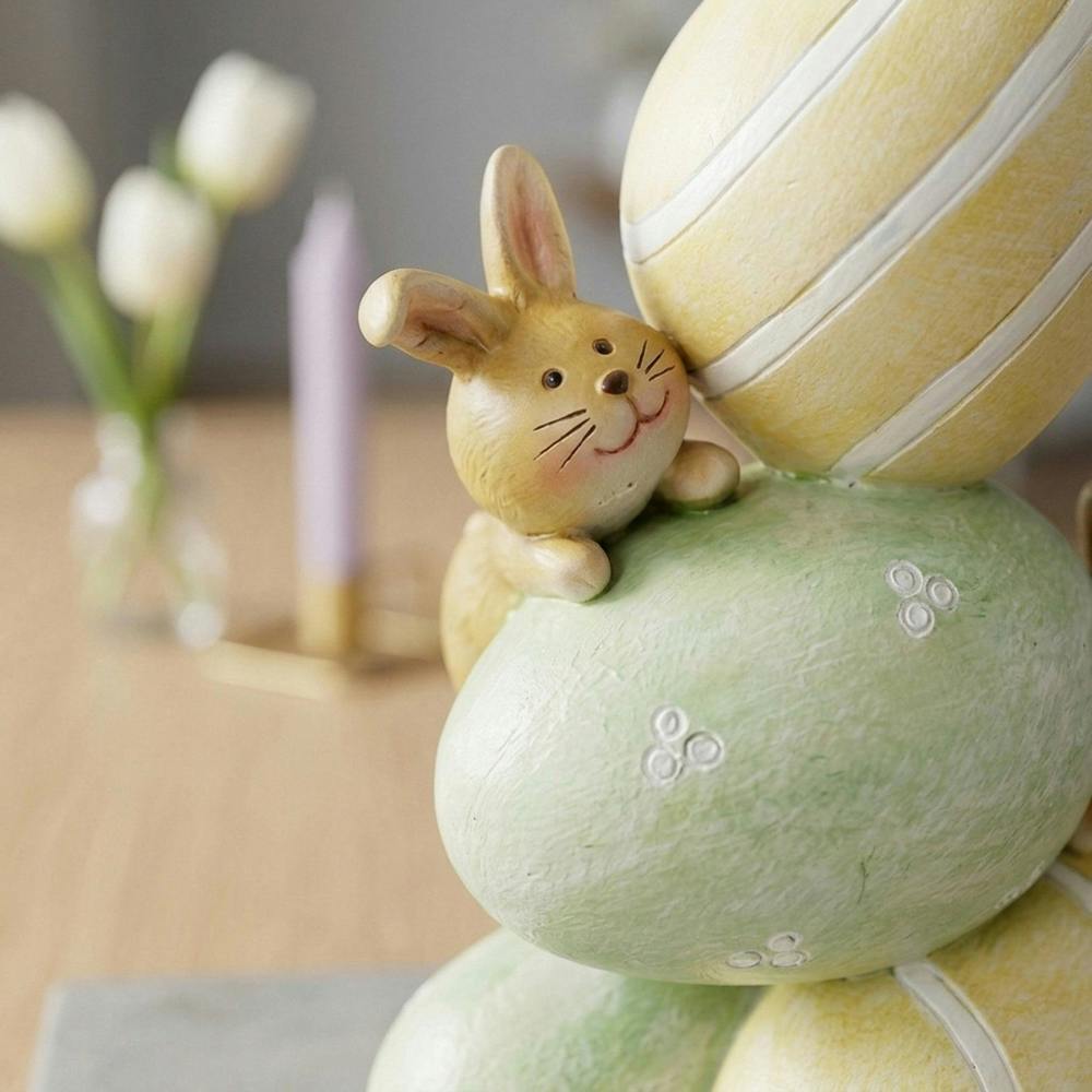 Garden Greatness Stacked Easter Egg and Bunny Ornament