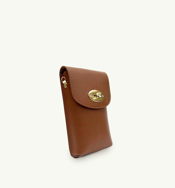 Apatchy London The Frankie Leather Phone Bag - Tan