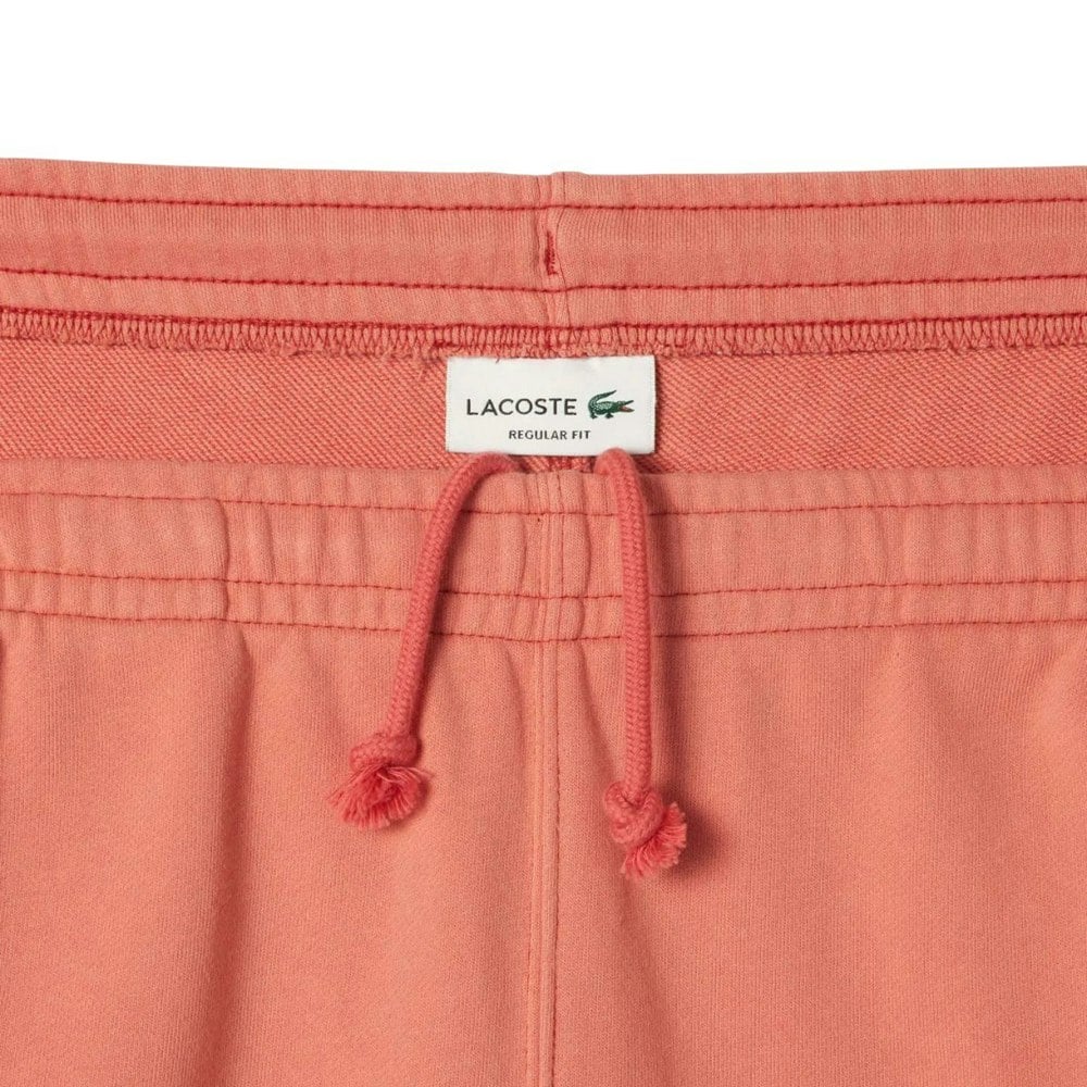 Lacoste Mens Fleece Printed Washed Shorts - Pink