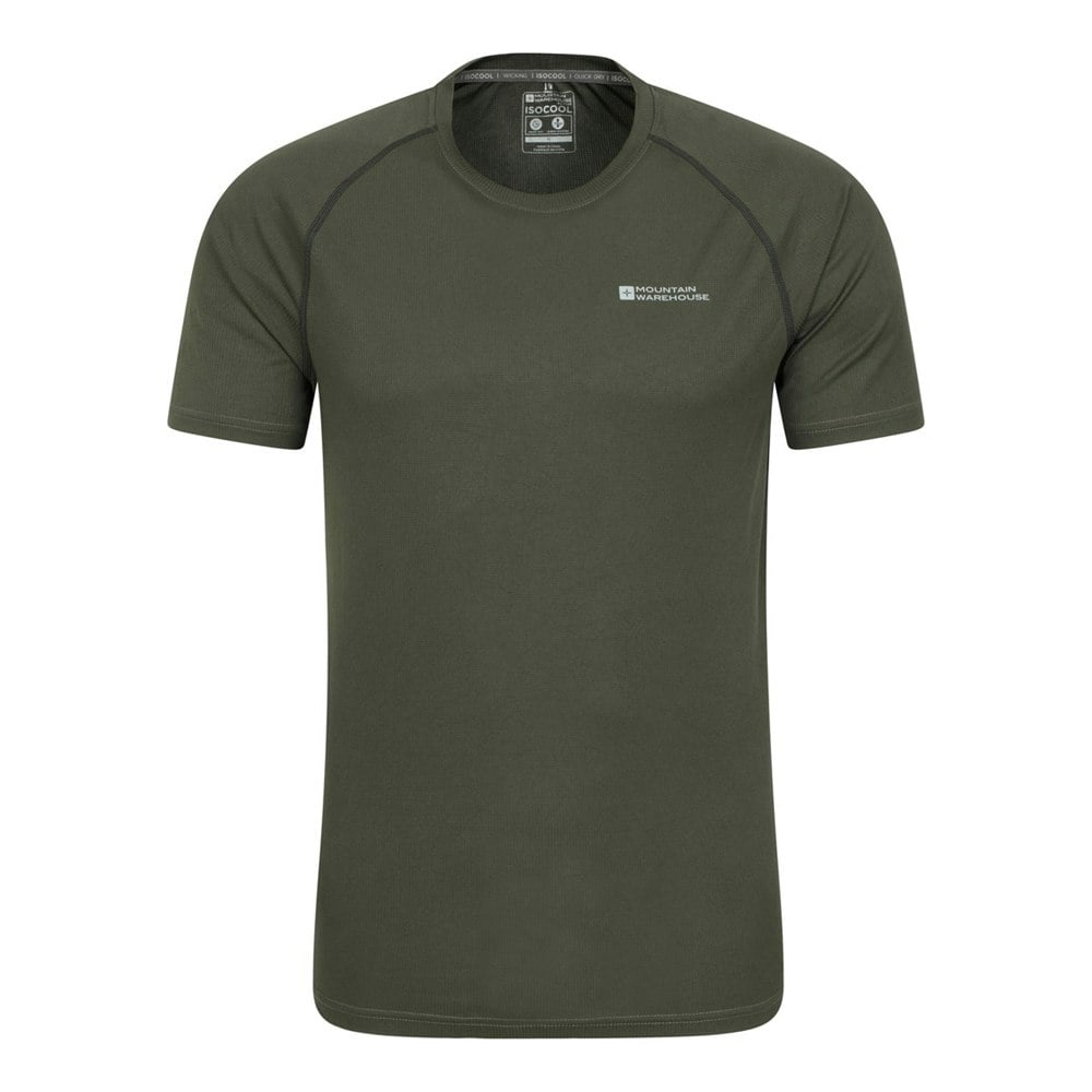 Mountain Warehouse Mens Aero II Short-Sleeved T-Shirt - Khaki Green