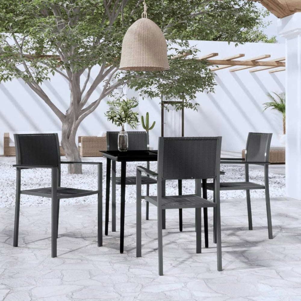Berkfield 5 Piece Garden Dining Set Black