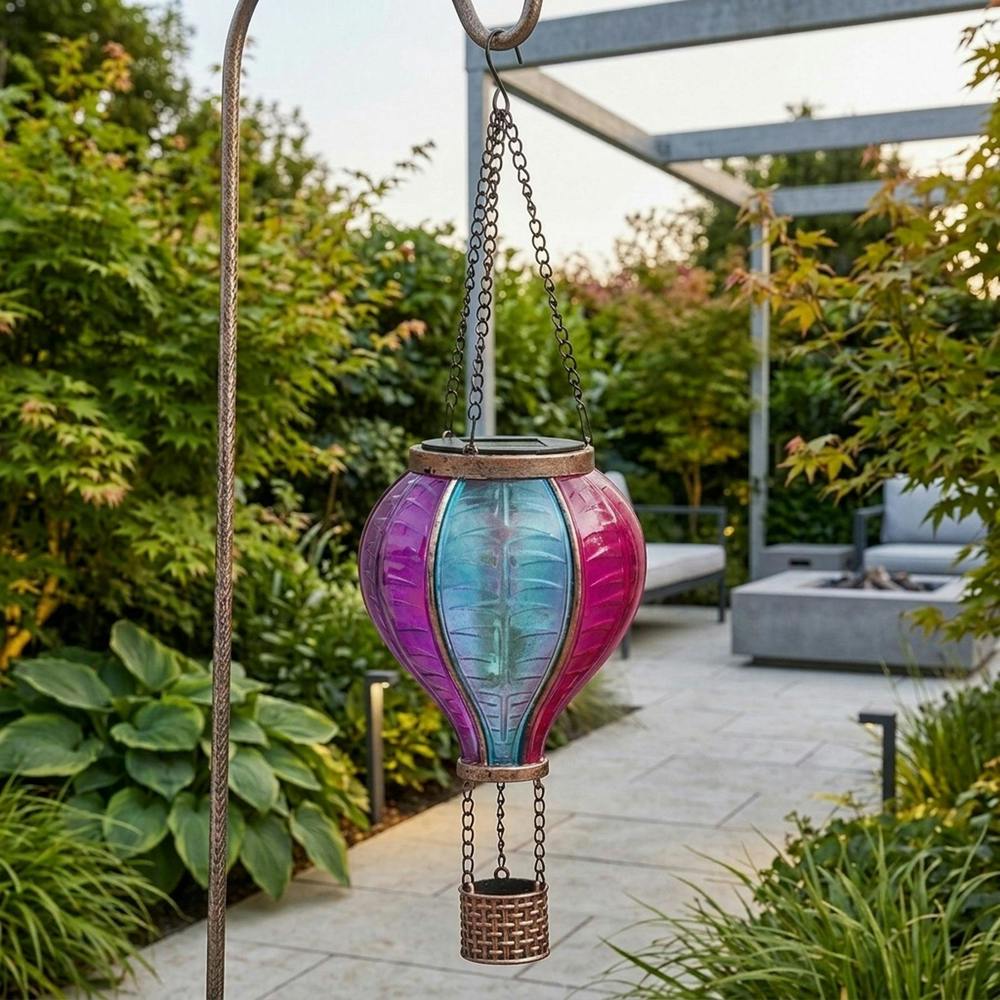 Garden Greatness Mini Aurora Hanging Solar Hot Air Balloon