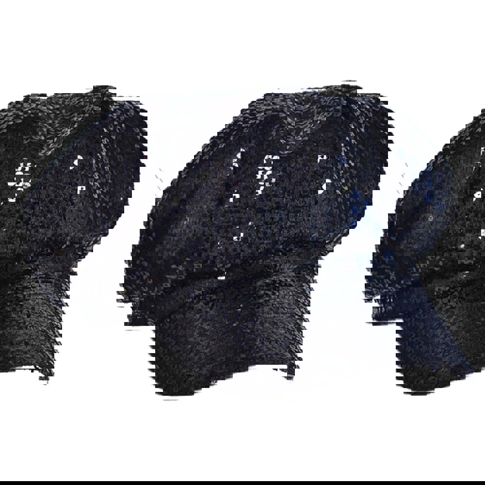 Bristol Novelty Unisex Adults 70s Sequin Cap - Black