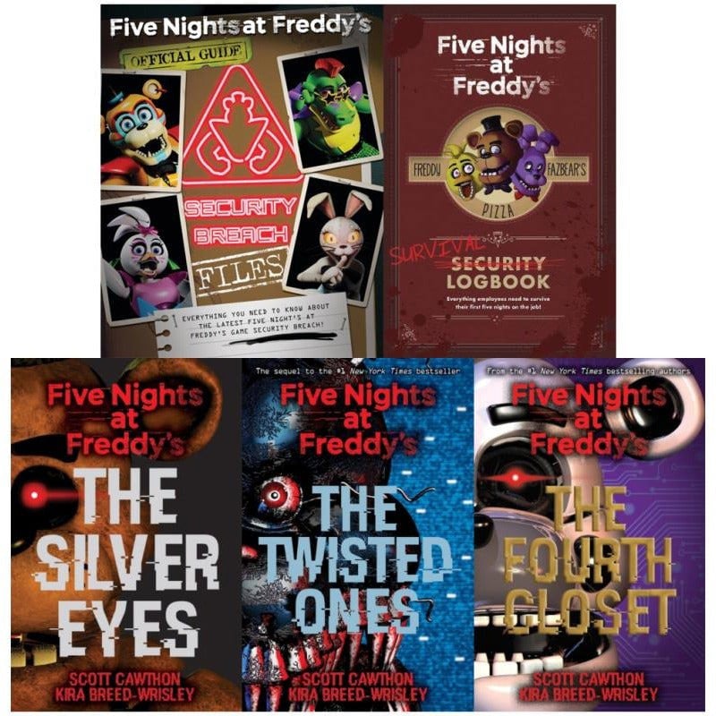 Five Nights At Freddy 5 Book Set by Scott Cawthon - Silver Eyes, Twisted Ones & Fourth Closet