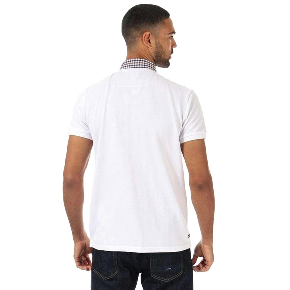 Weekend Offender Mens Nicks Checked Collared Polo Shirt - White