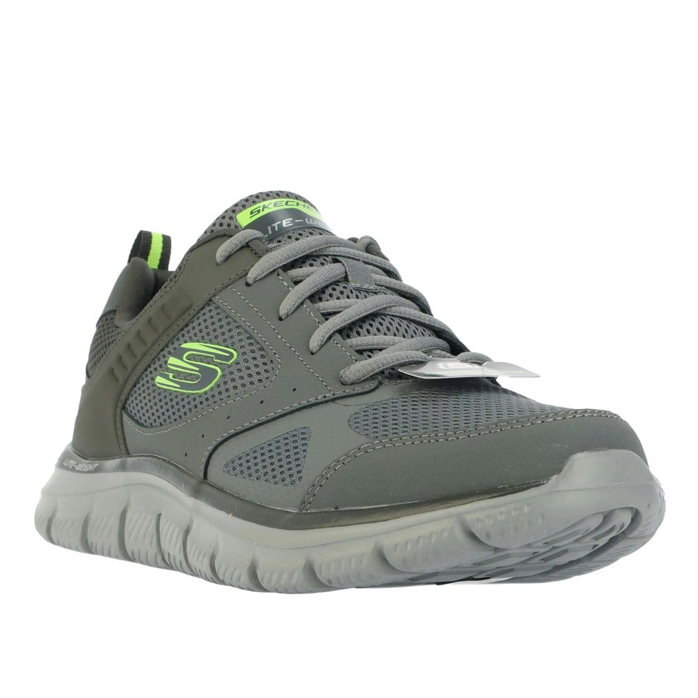 Skechers Mens Track Syntac Coated Leather Trainers - Charcoal