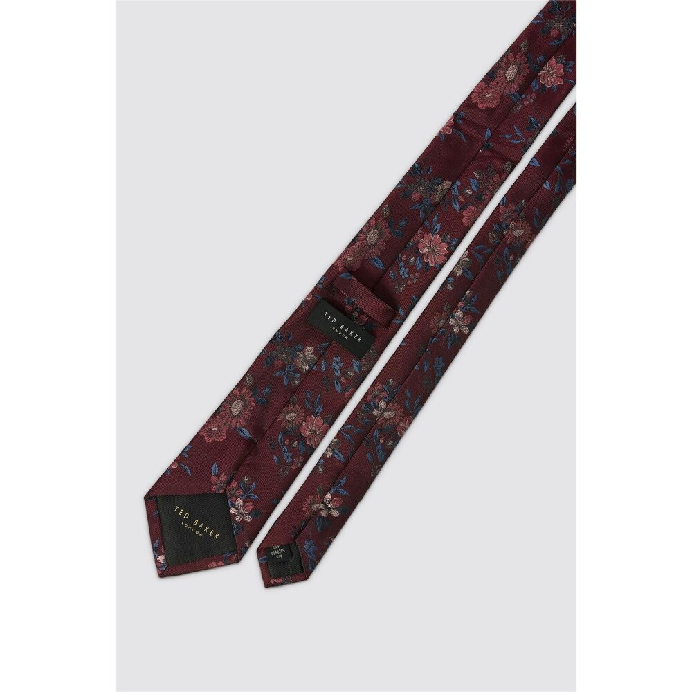 Ted Baker Burgundy Rustic Floral tie