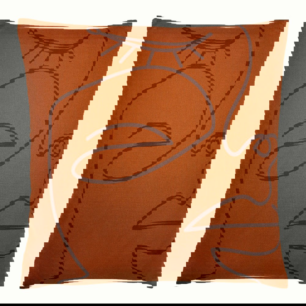 Furn Karma Abstract Cushion Cover - Orange/Brown