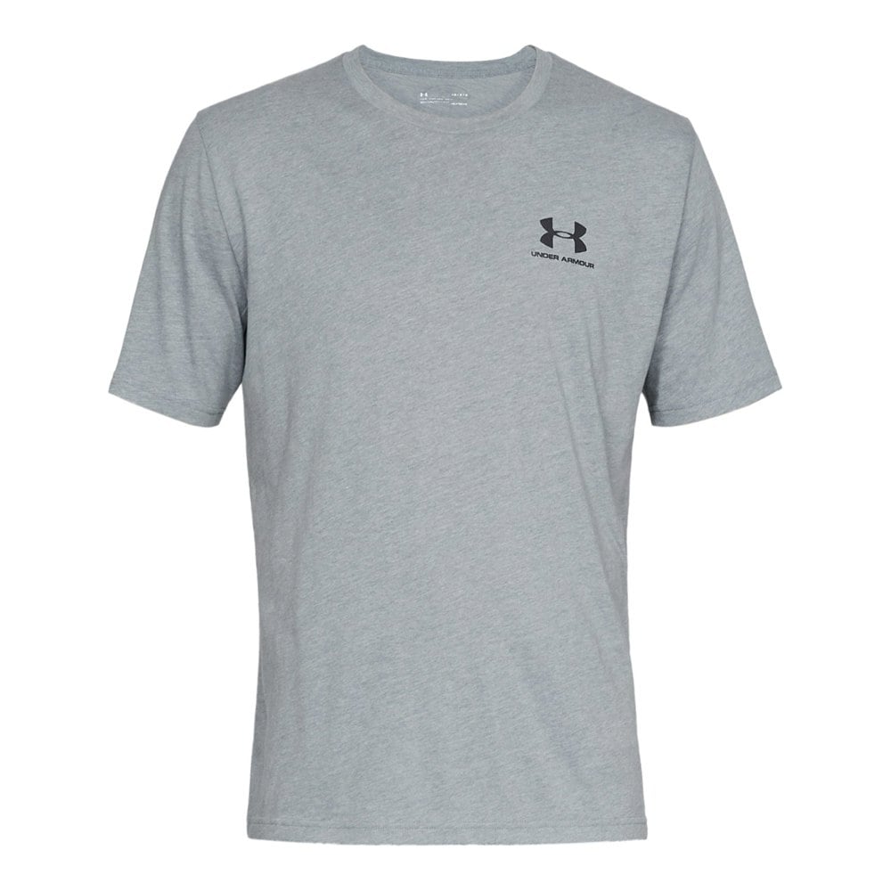 Under Armour Mens Sportstyle Short-Sleeved T-Shirt - Light Steel Heather/Black