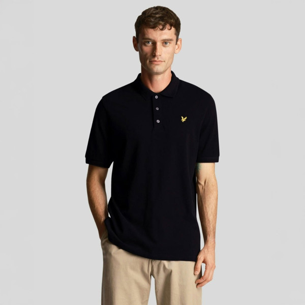 Lyle & Scott Textured Tipped Polo Shirt - Black