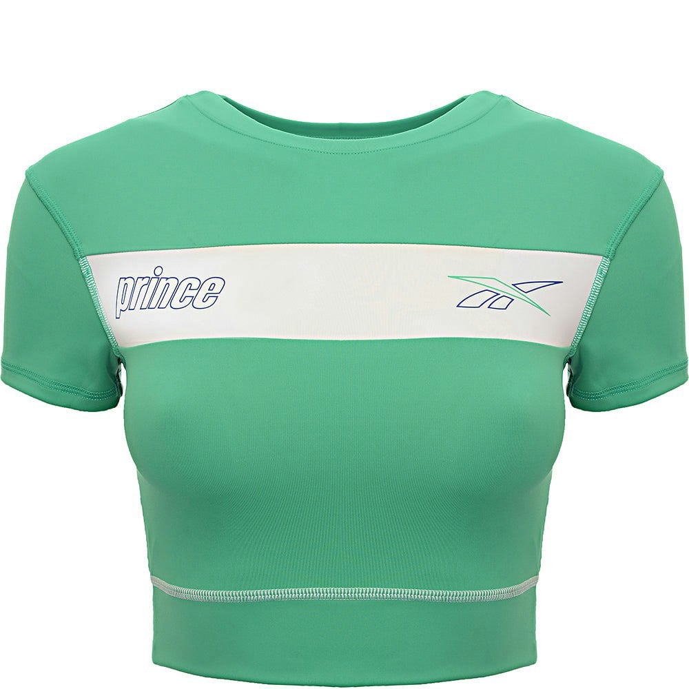 Reebok x Prince Womens retro crop t-shirt in green