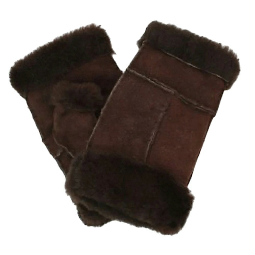 Eastern Counties Leather Womens/Ladies Glitten Sheepskin Mittens - Brown
