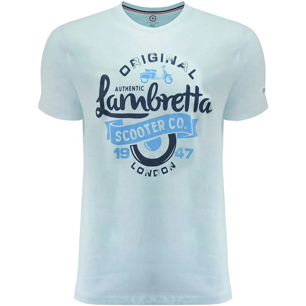 Lambretta Mens Scooter Big & Tall T-Shirt - Cool Blue