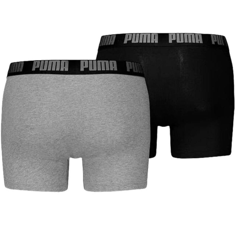 Puma 2-Pack Everyday Basic Boxer Briefs, Grey/Black
