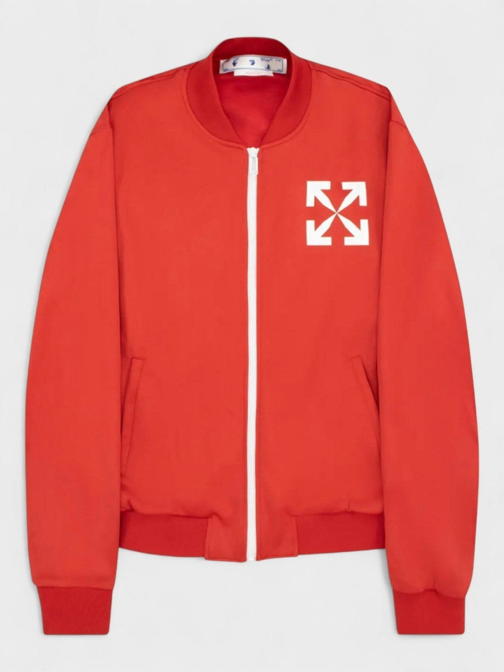 Off - White Arrow Pattern Printing Baseball Collar Jacket - Supplied FashionOff - White