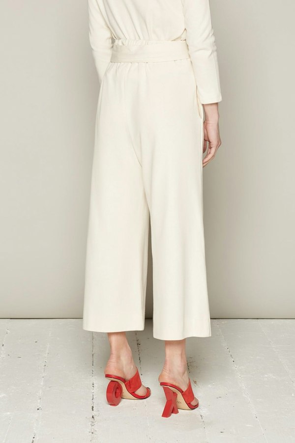 Bo Carter Wide Leg Vallerie Trousers in Organic Cotton - White 