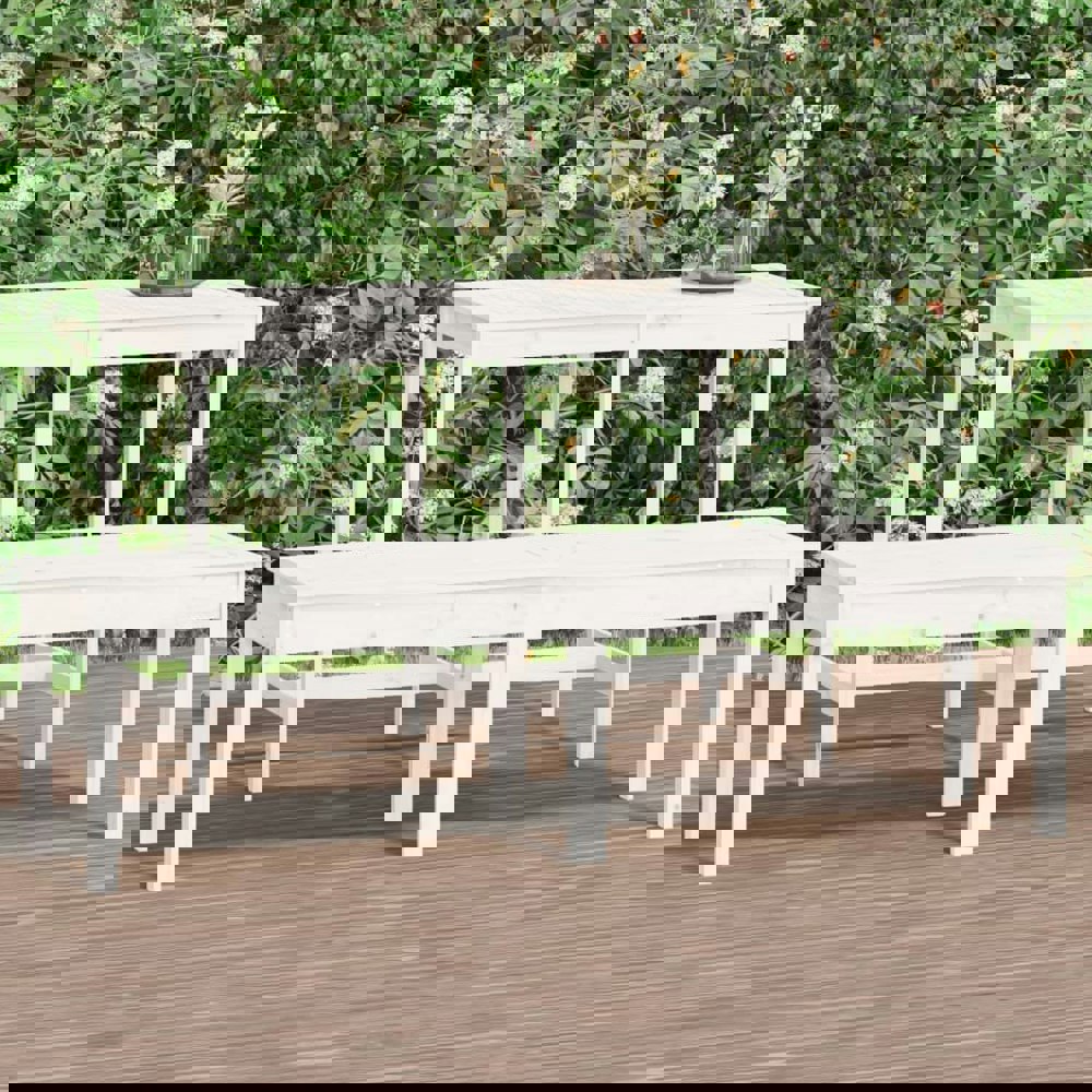 Berkfield 2-Seater Garden Bench White 159.5x44x45 cm Solid Wood Pine