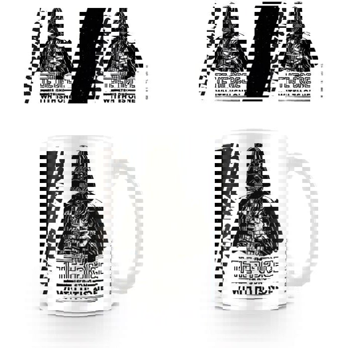 Star Wars The Force Is Strong Mug - White/Black