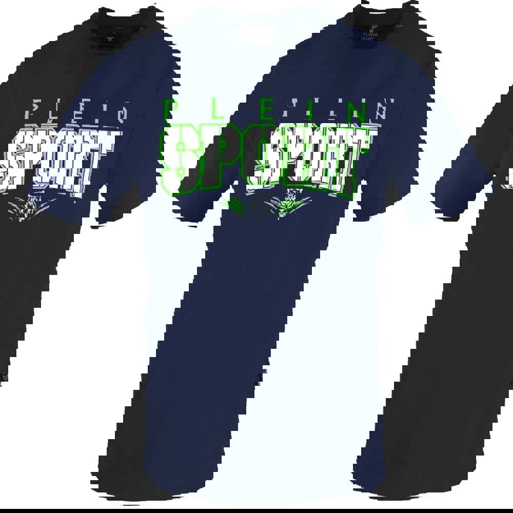 Plein Sport Bold Sport Logo Navy Blue T-Shirt