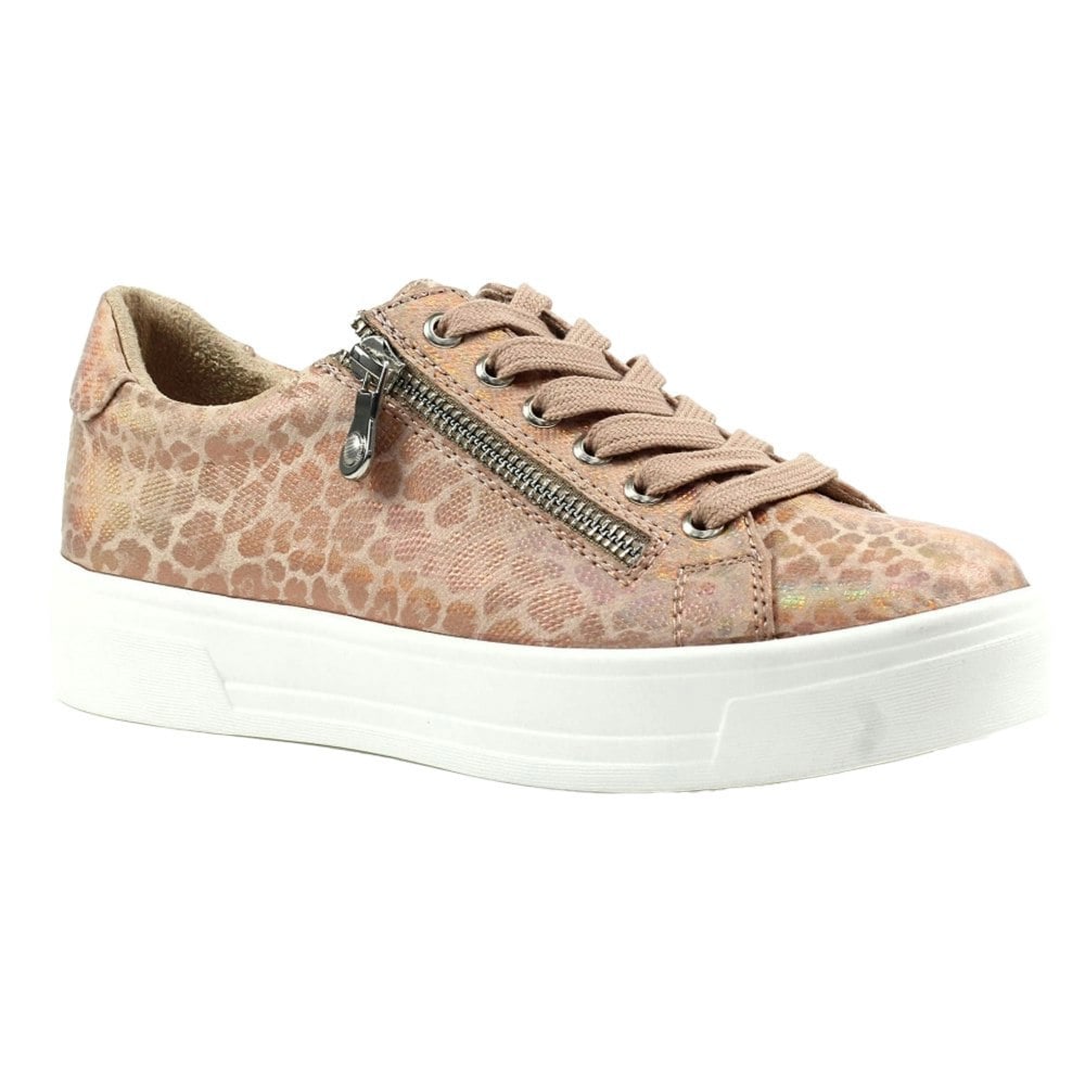 Lunar Womens/Ladies Charm Leopard Print Trainers - Rose