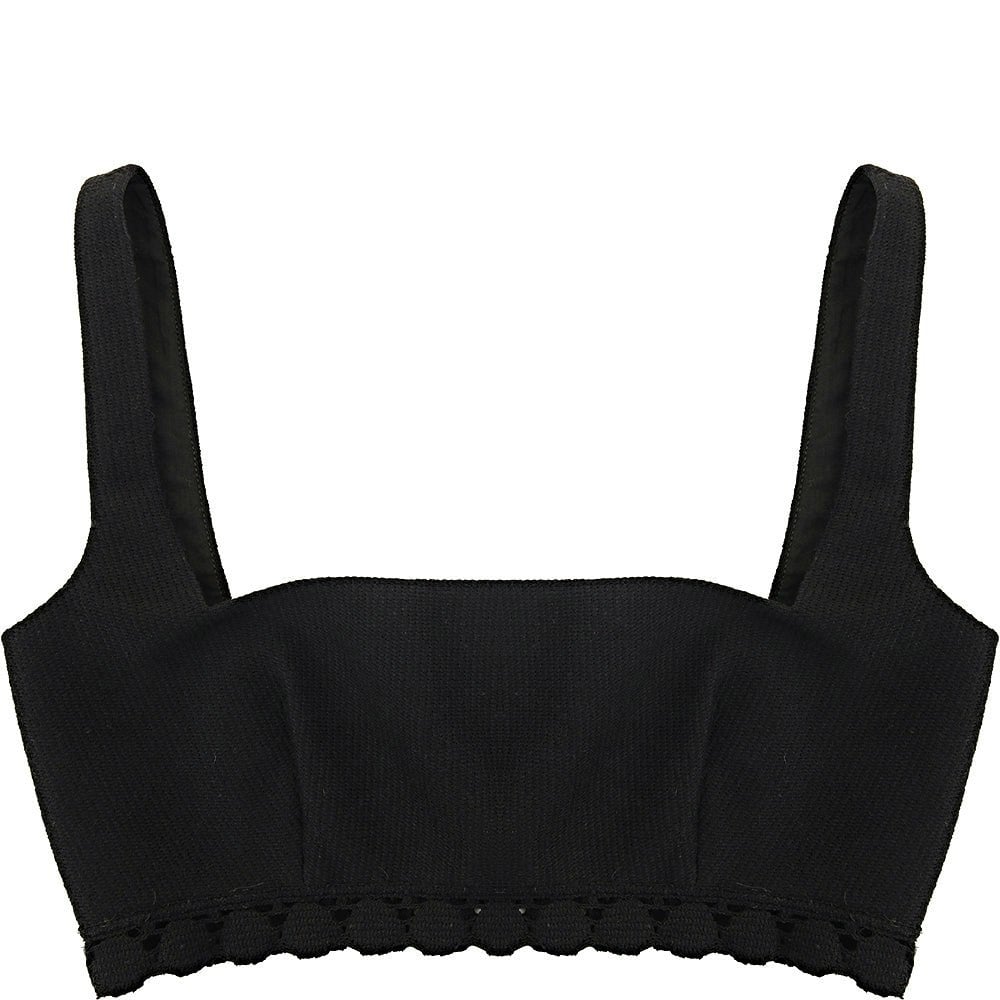 Valentino Garavani Womens Guipure Jardin Cotton Crop Top in Black