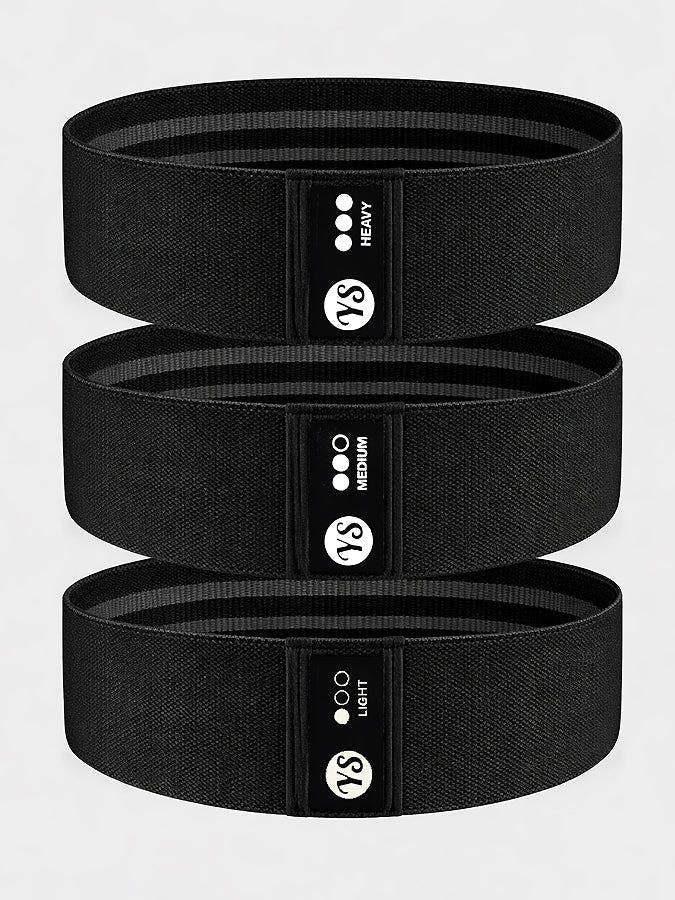 Yoga Studio Resistance Hip Bands - (Black) 3 Pack
