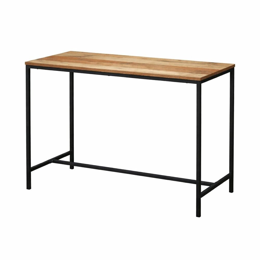Wyld Haus Lucan Oak Effect Distressed Desk Black Metal Legs