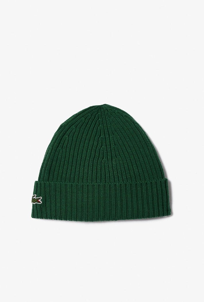 Lacoste Men's Rib Knit Brushed Wool Beanie